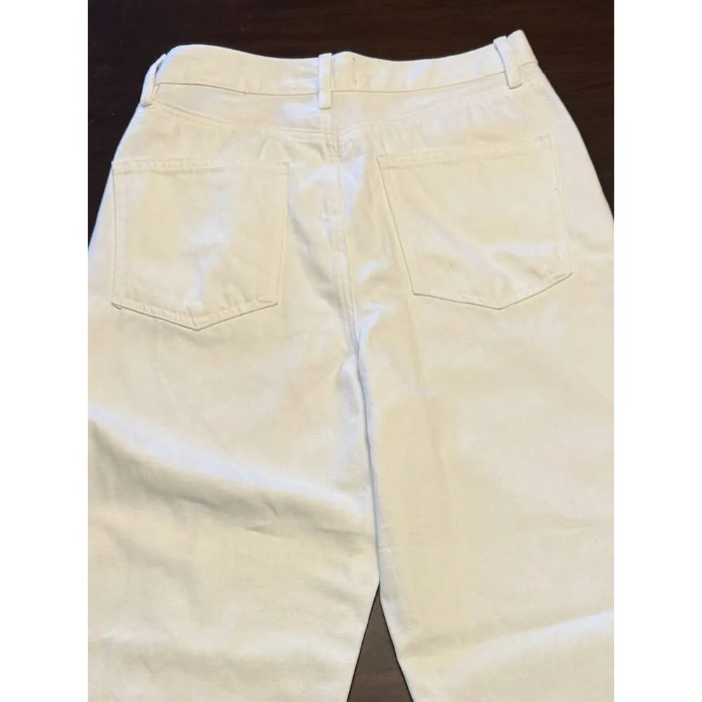 Chelsea & Violet Jeans High Rise Dad White Denim Distressed Size 28 - Image 5