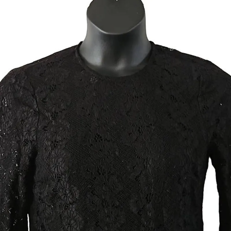 Lulus Women's Black Lace Bell Sleeve Blouse – Size Medium, Excellent Condition - Image 3