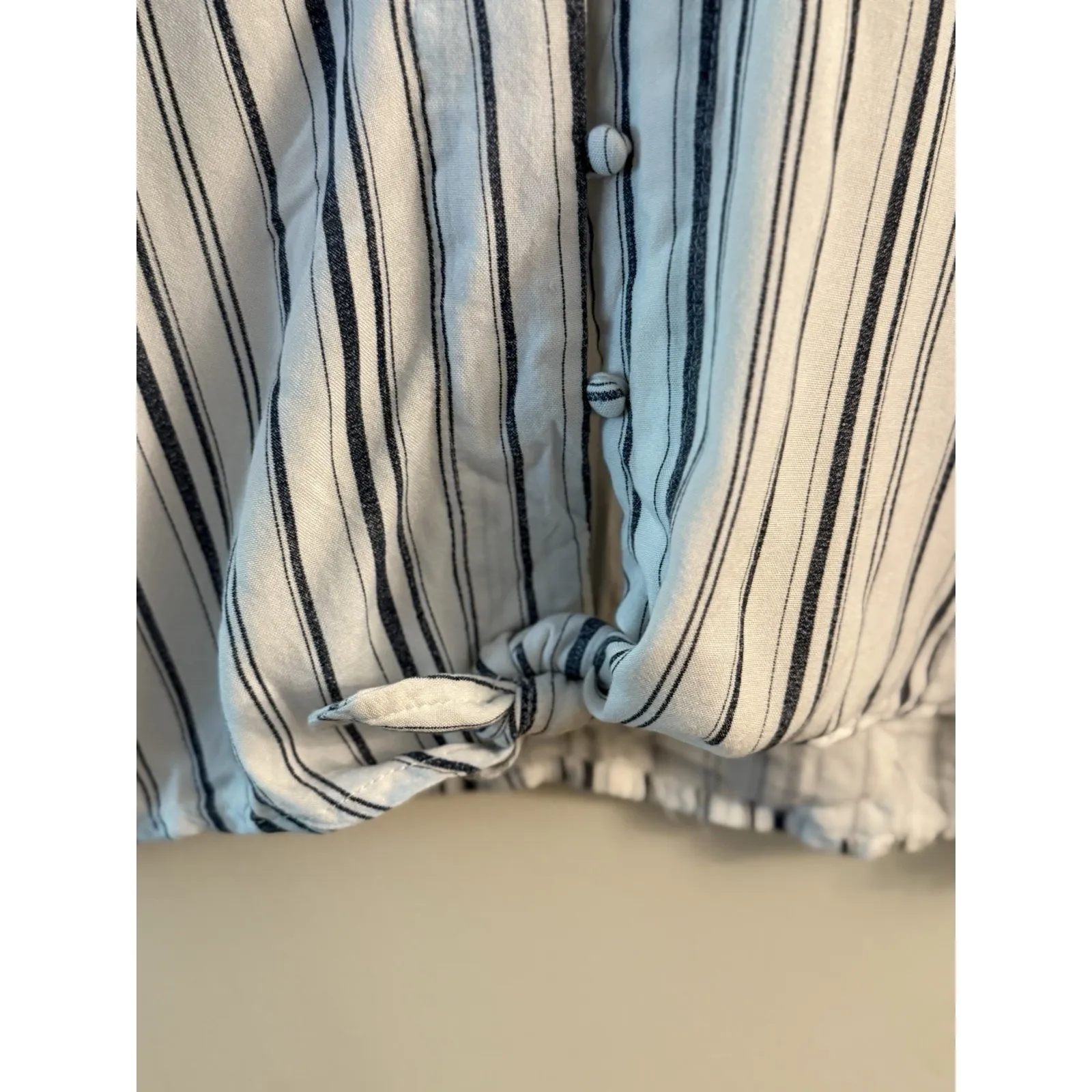 Sim & Sam  Womens White Blue Striped 100% Rayon Size Medium‎ - Image 4