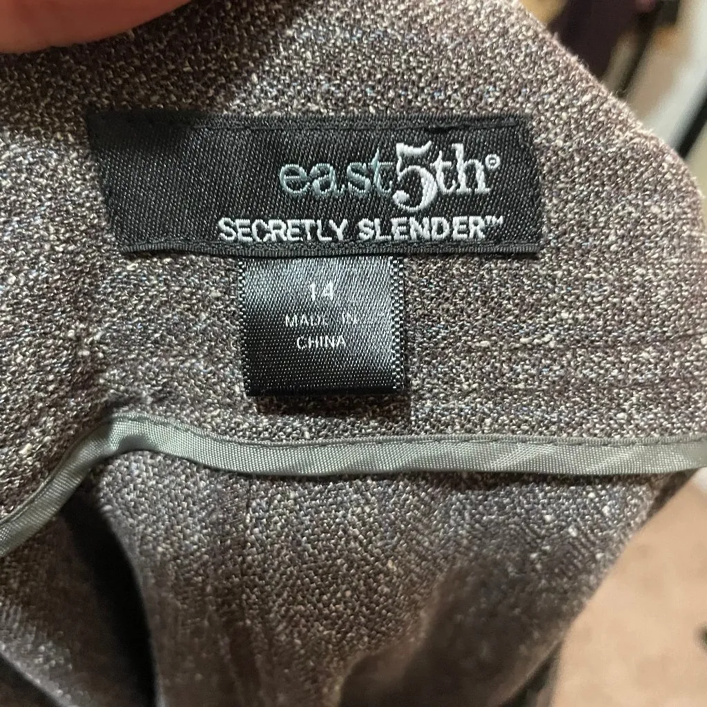 East 5th Womens Secretly Slender Gray Wide Leg Stretch Dress Pants Size 14 - Image 9