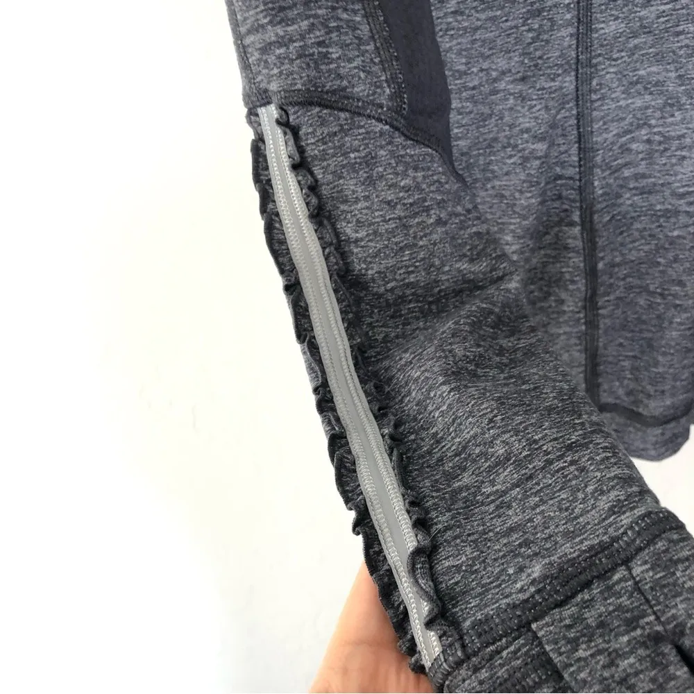 Run Dash Half Zip Ruffle Pullover Size 6 Heathered Gray - Image 6