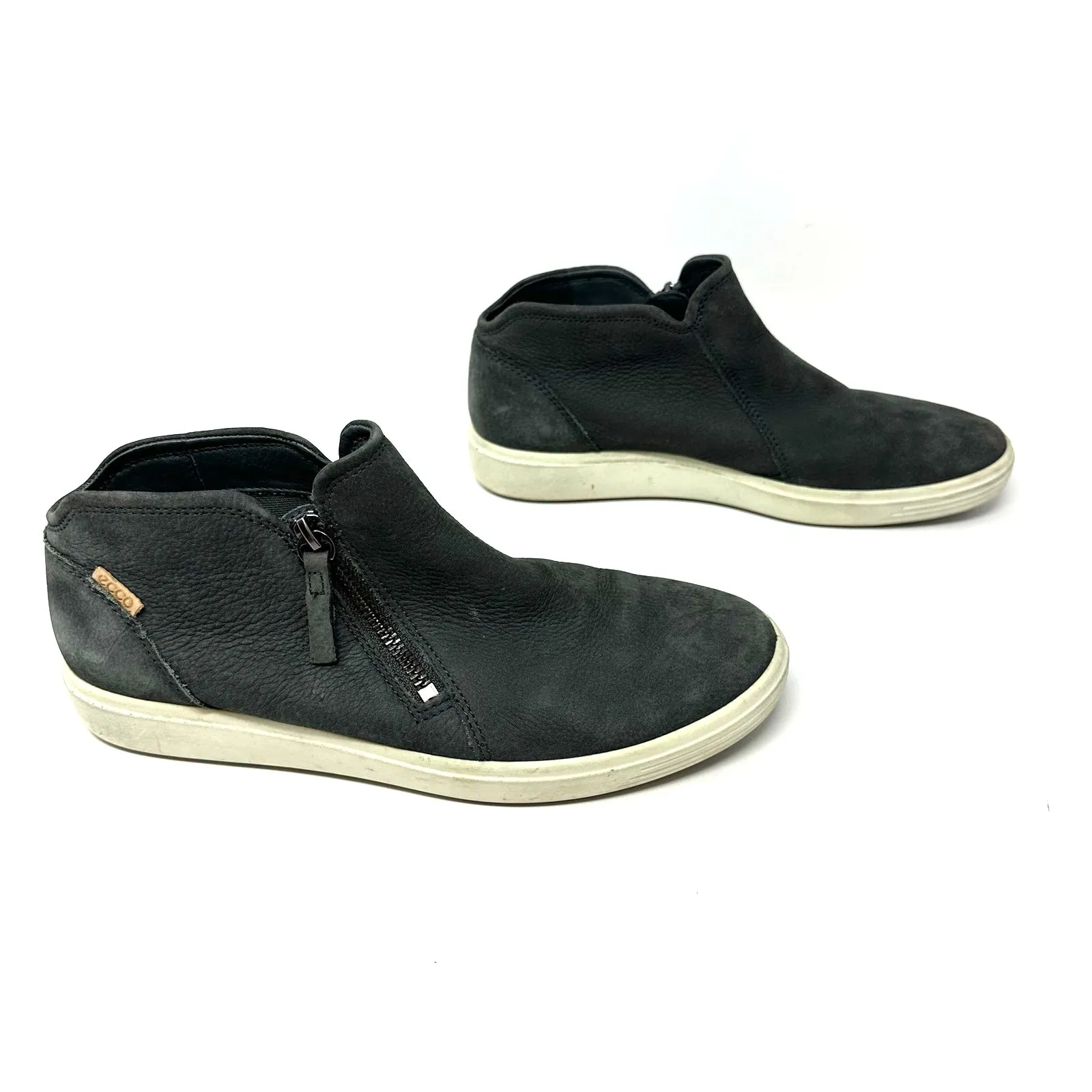 Ecco size 8 Womens Shoe Black Bootie Zipper Low Rise Slip On Casual Everyday‎ - Image 3