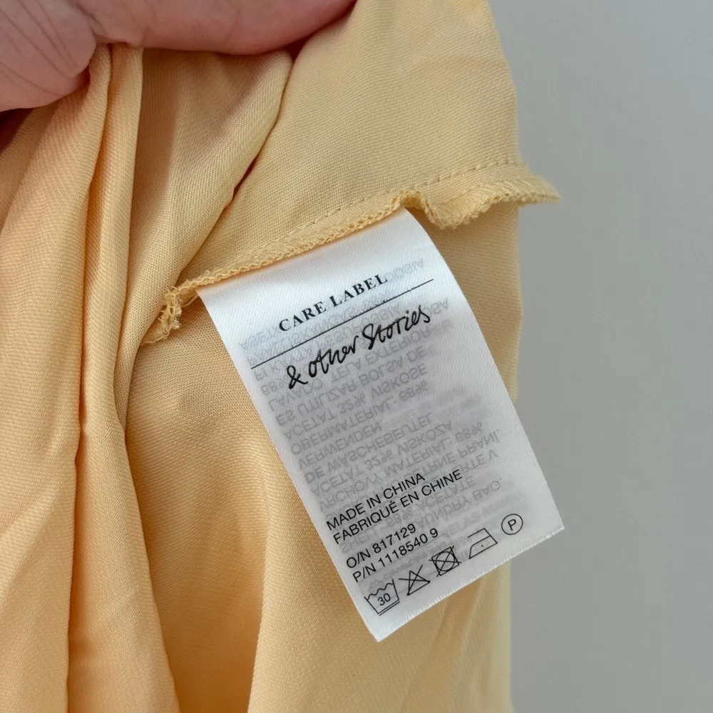& OTHER STORIES Yellow Slim Satin Midi Dress 2 - Image 5