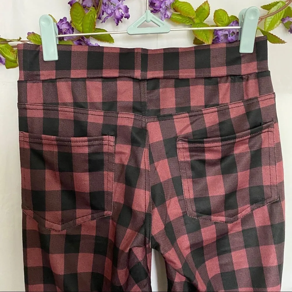 Yellete leg wear pink/black plaid work leggings Pink Size M - Image 7