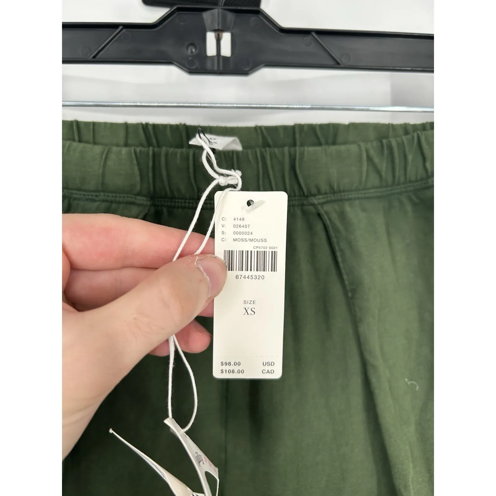 Antopologie‎ Daily Practice Baggy Wide Leg Lightweight Sweatpants Moss Green XS - Image 3