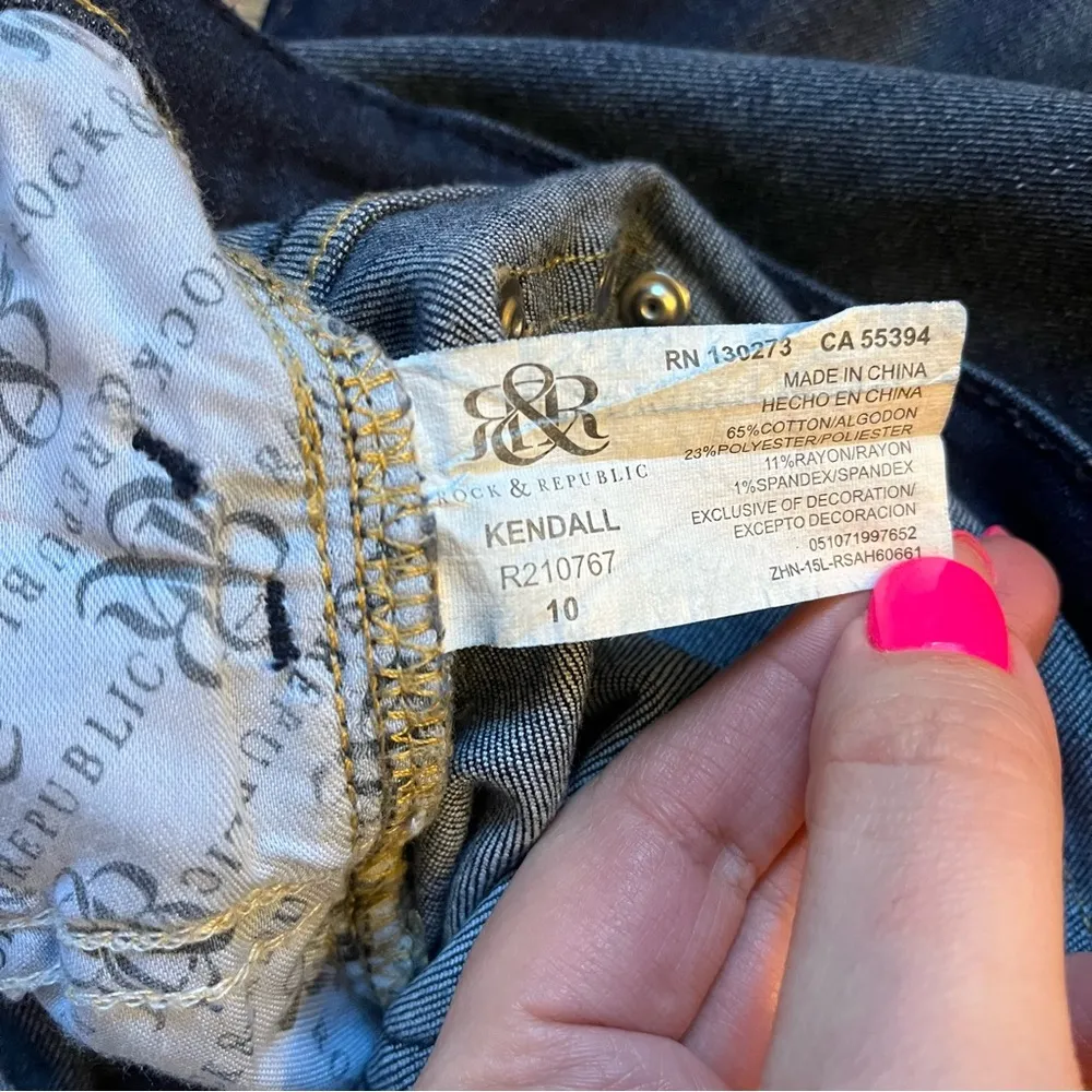 Rock & Republic Kendall cropped studded jeans size 10 - Image 9