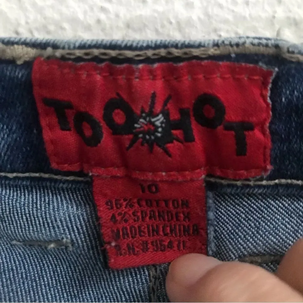 Too Hot lace up flare boho western hippie style denim jeans 10 - Image 5