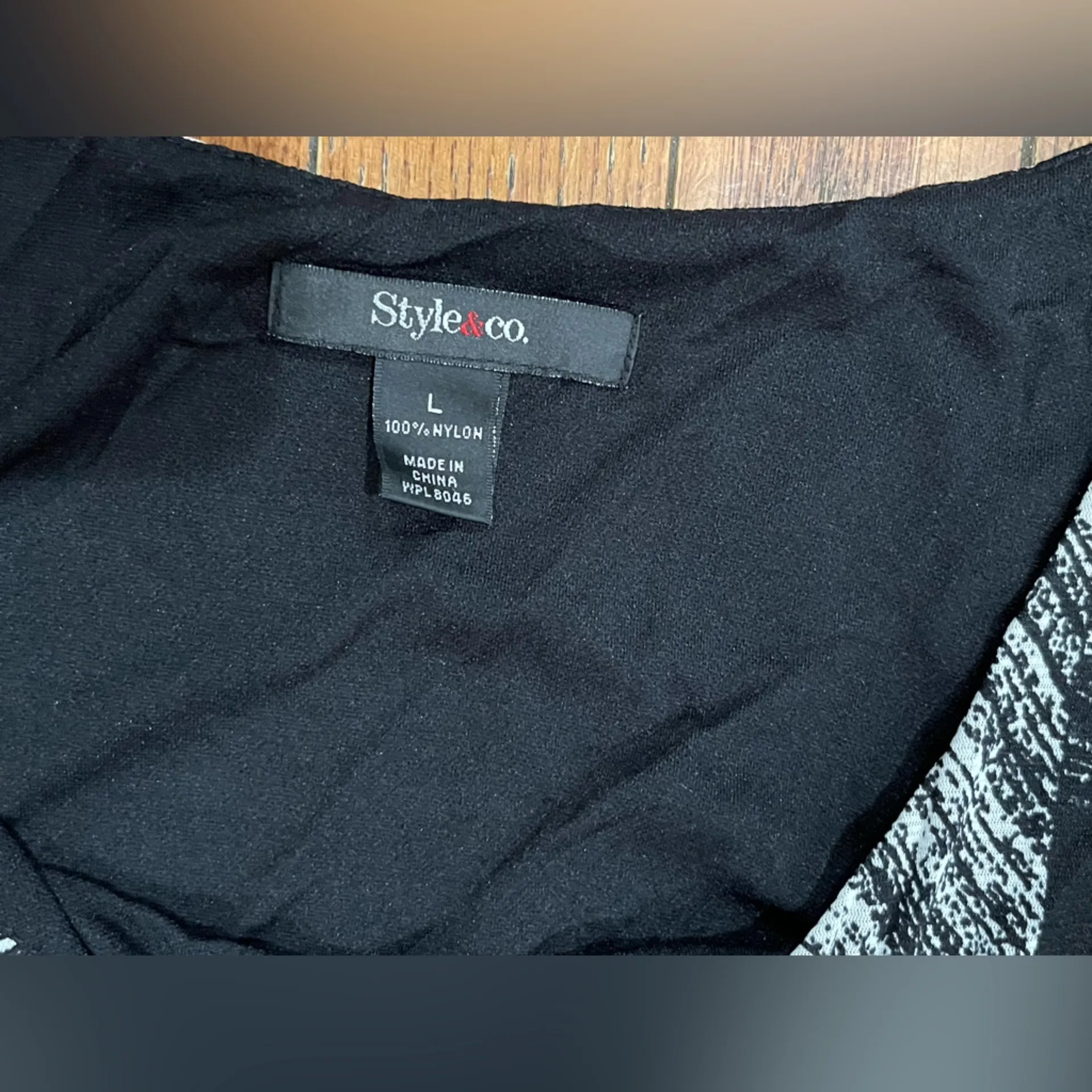 Style & Co. Black and White Patterned Dress - Image 6