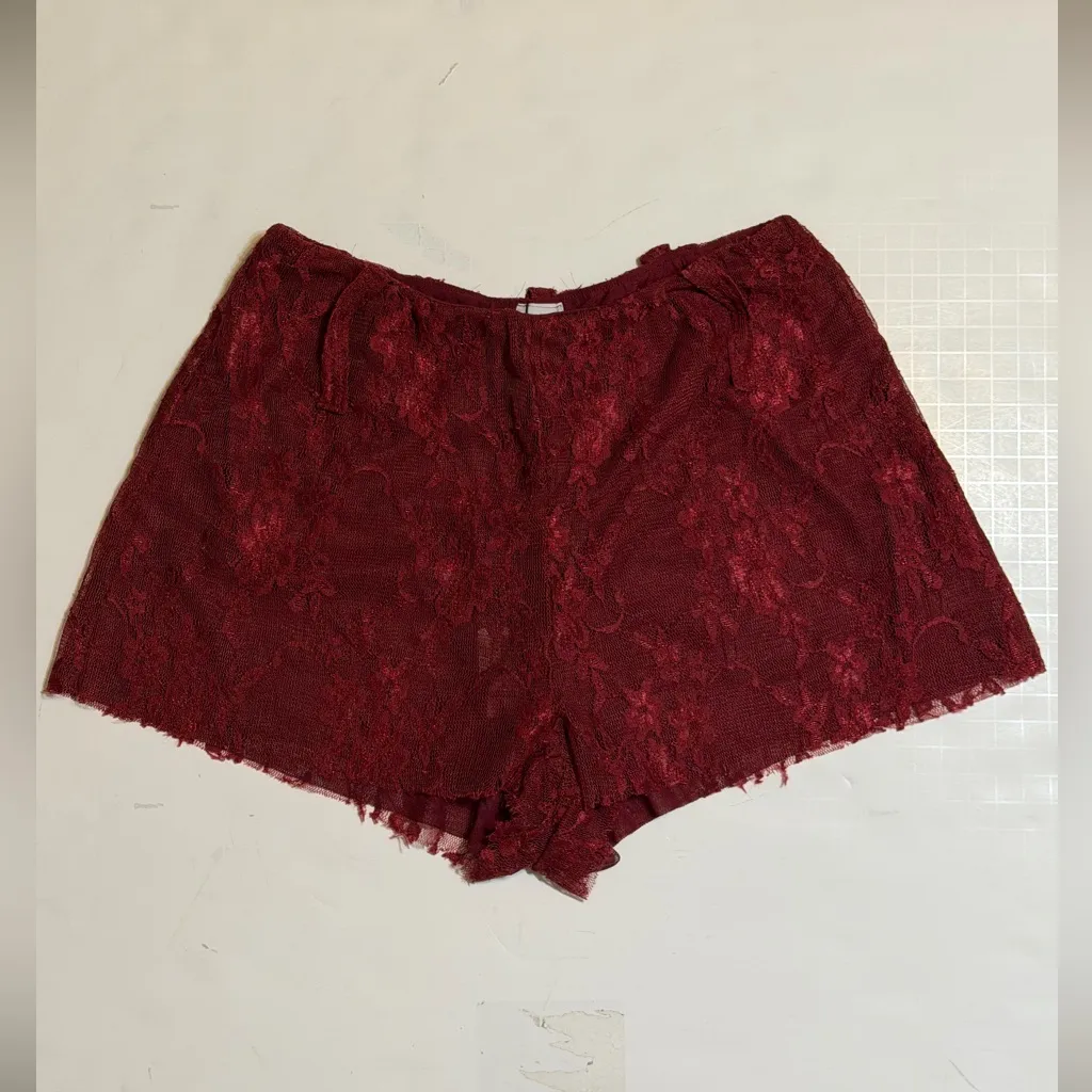 NWT Somebodee x REVOLVE Paloma Shorts in Wine Red, size M Red Size M - Image 5