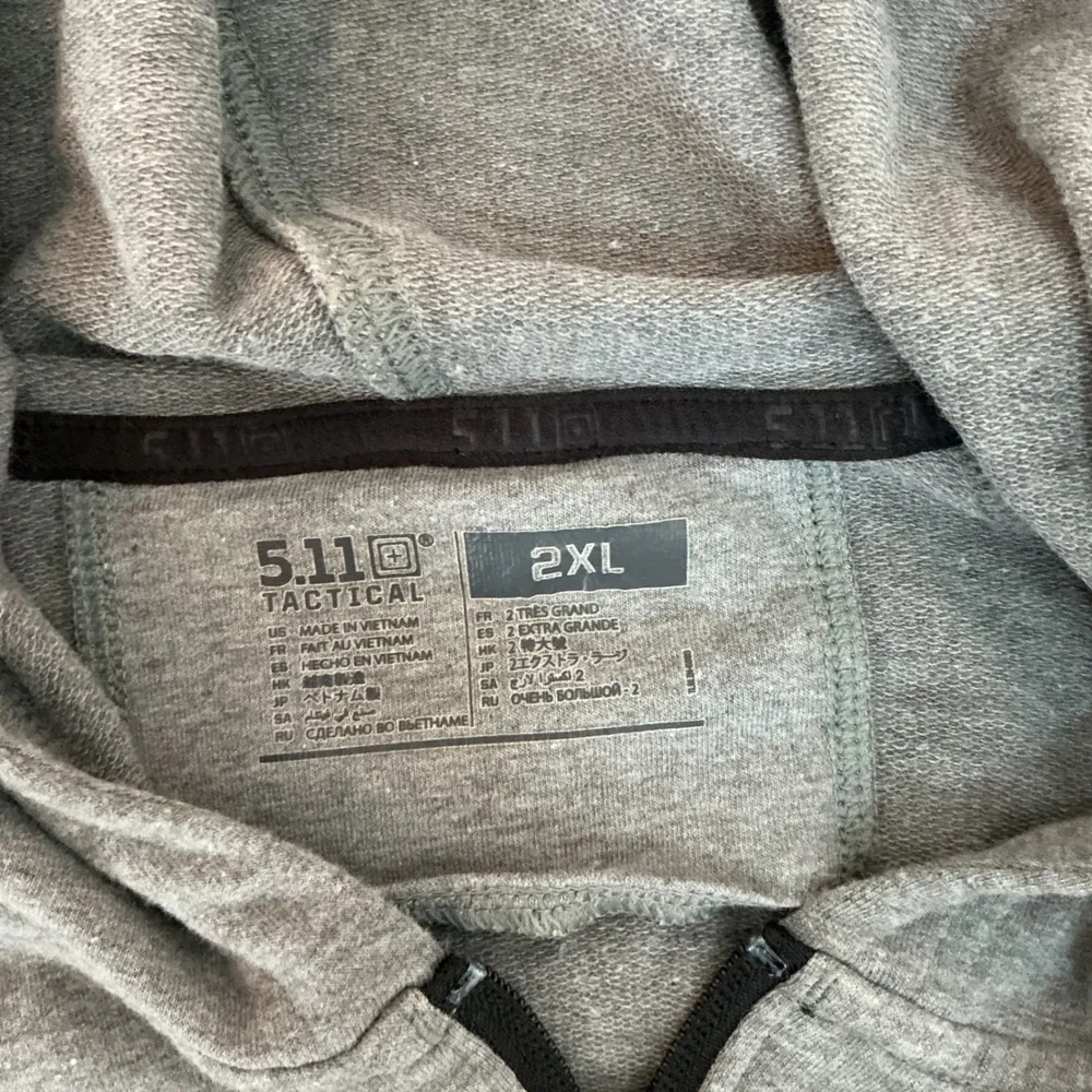 5.11 Tactical‎ Full Zip Hoodie Sweatshirt Activewear Gray 2XL - Image 4