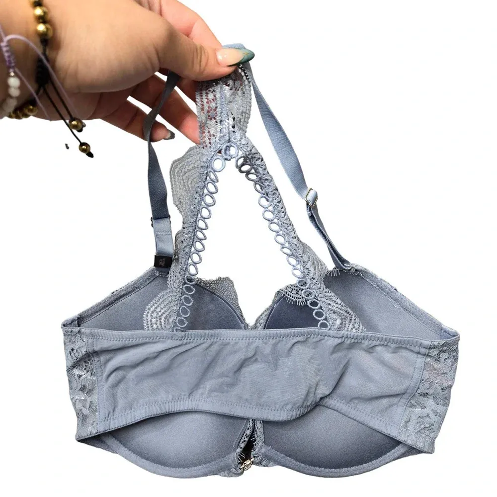 Victoria's Secret Blue Lace Dream Angels Push-Up Bra 34DD - Image 3