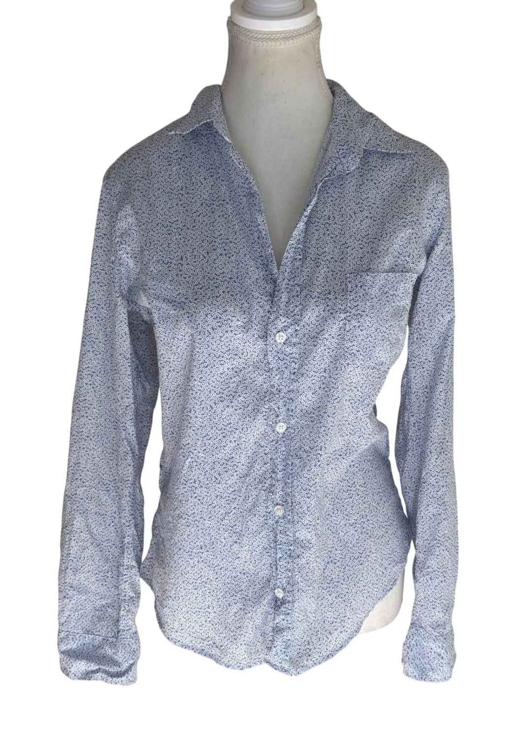 FRANK & EILEEN Blue Floral Barry Button Down Shirt Cotton Size Small - Image 1