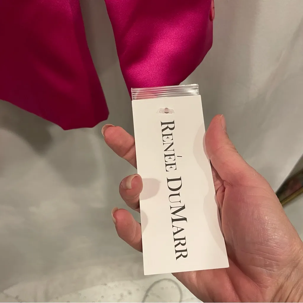 Cute Vintage 90’s Renee Dumarr saks NWT pink satin bright short luxury blazer Size 12 - Image 8