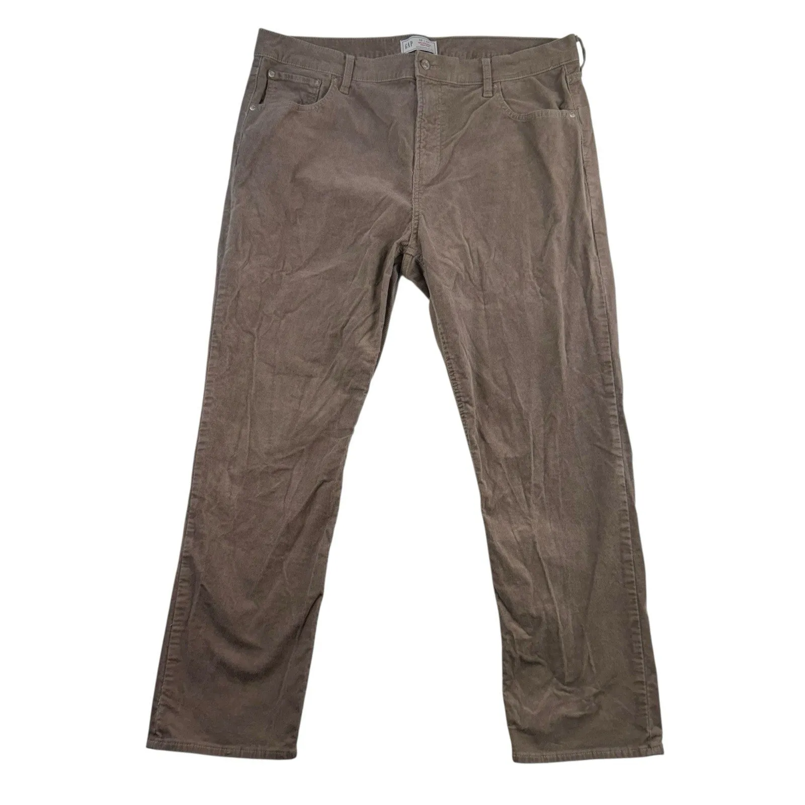 Gap Sz 35 20 High Rise Corduroy '90s Straight Pants Plymouth Rock Brown Grunge - Image 2
