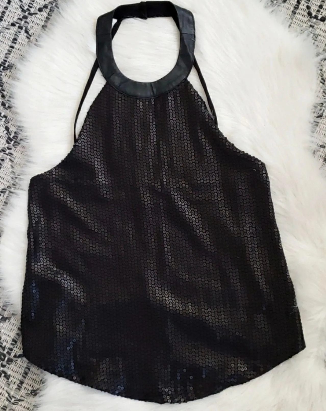 Alter Sequin Black Sheer Tank Top Size XS - Image 3