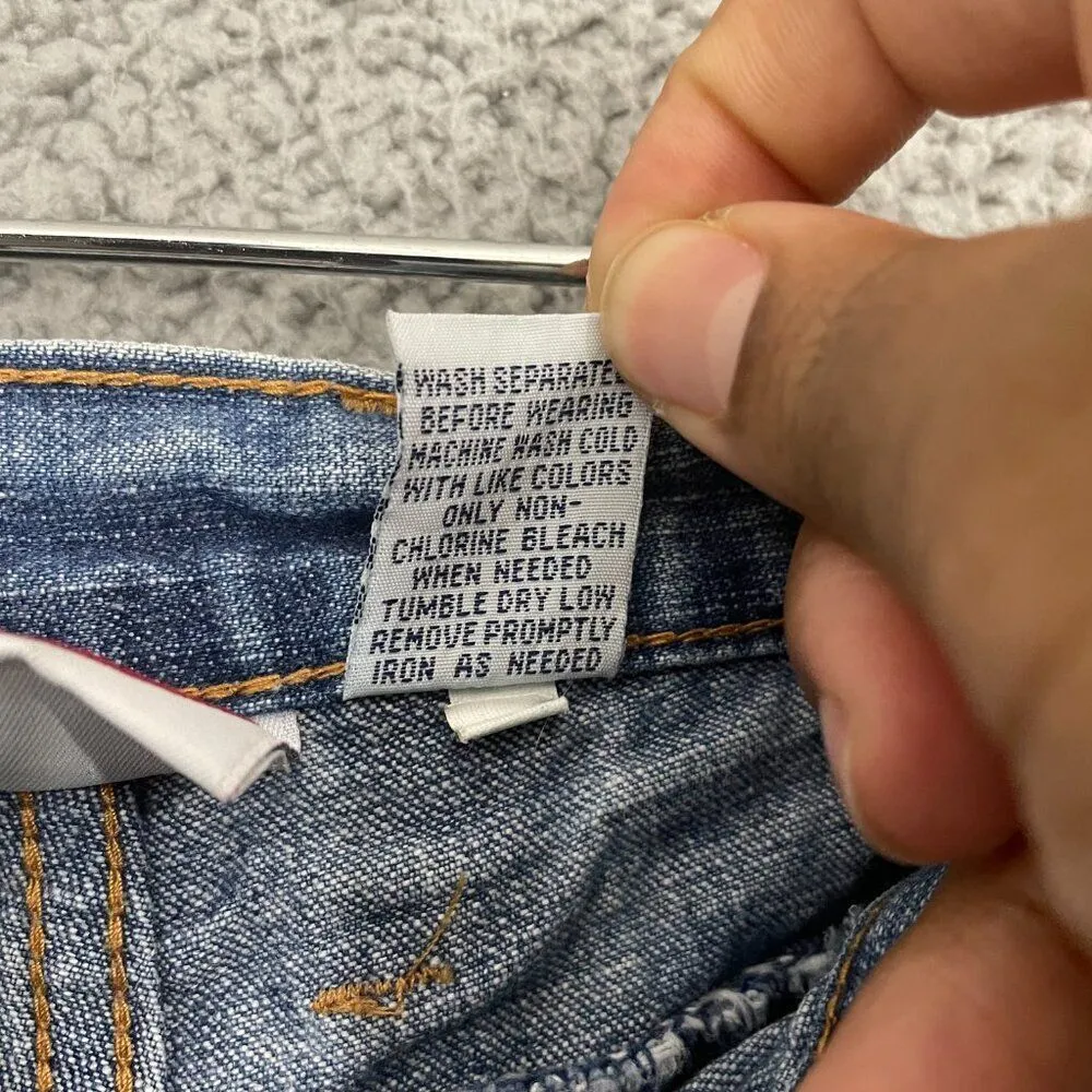 Carolina Blues Denim Shorts Women 18W Blue Light Wash Lace Up Y2K - Image 6