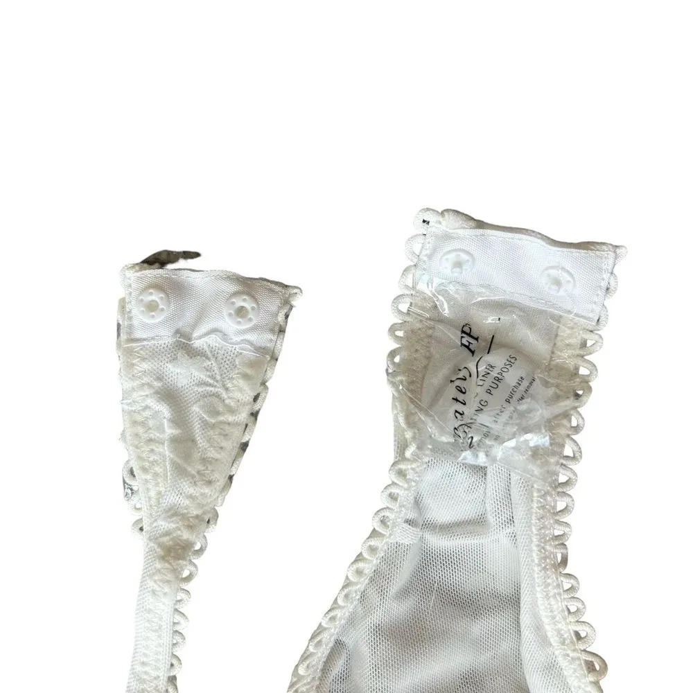 Free People Women’s XS Babes‎ in Bandeaus Bodysuit White Long Sleeve Lace Sheer - Image 12