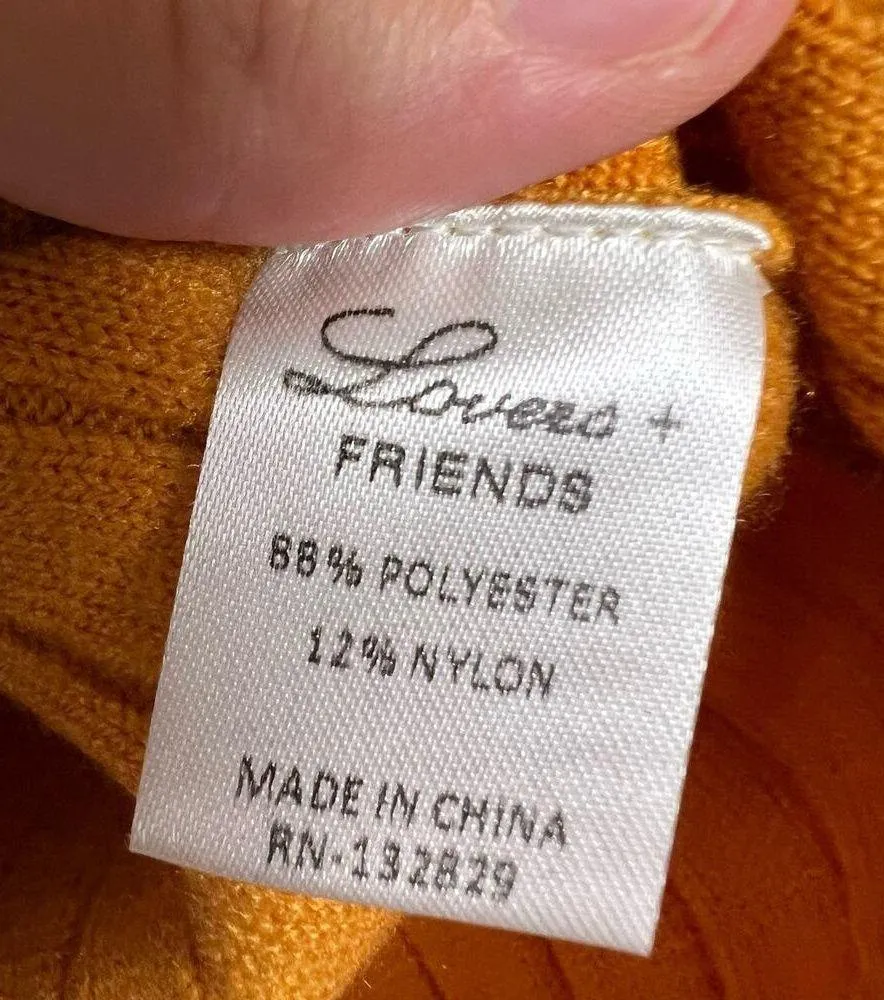 Revolve Lovers + Friends Mustard Yellow Turtleneck Crop Sweater Size Medium - Image 8