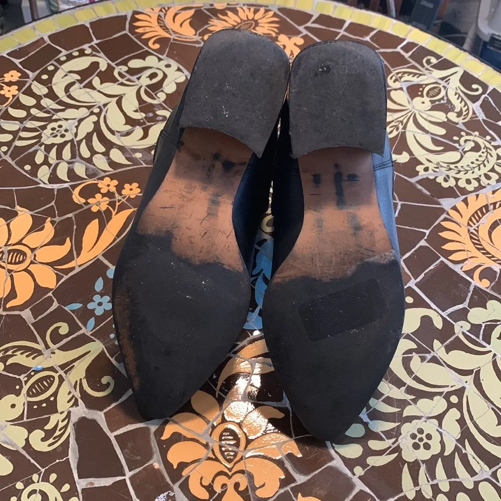 CARVELA SPIRE LEATHER BLOCK HEEL ANKLE BOOT WITH BALL CHAIN STUD Sz 6.5… Black - Image 9