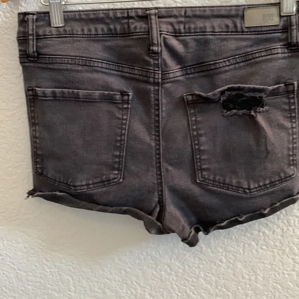 RSQ Distressed Black Denim Shorts - Image 3