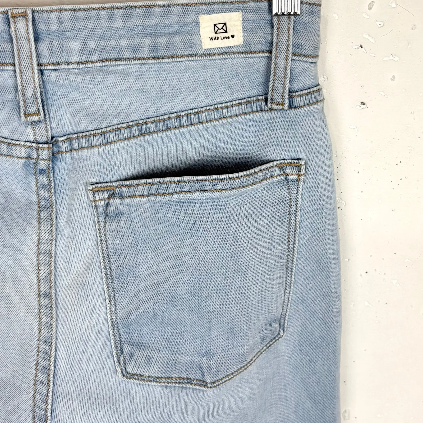 Letter To Juliet Womens Sicily Scissor Cut Jeans Cropped Flare Mid Rise Size 24 Blue - Image 7