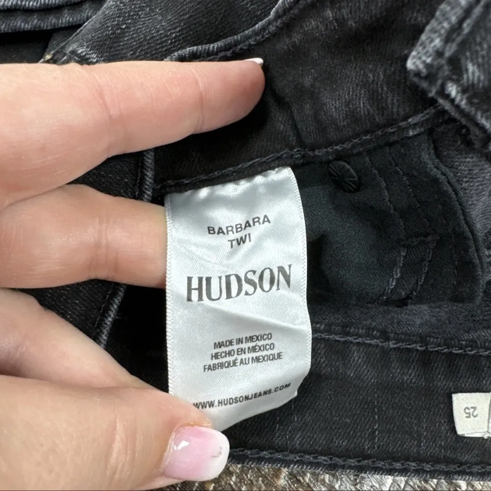 Hudson Barbara High Rise Super Skinny Ankle Jean Black - Image 8