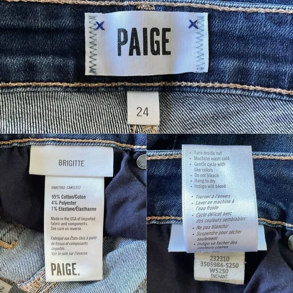 Paige  Blue Enchant Brigitte Boyfriend Fit Denim Jeans 24 - Image 5