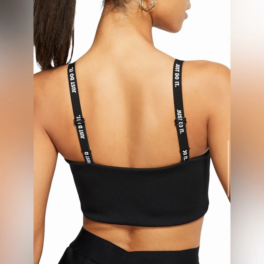 NIKE WOMEN'S RIBBED CROP JDI JUST DO IT TOP SIZE S NEW CJ2606 010 - Image 4