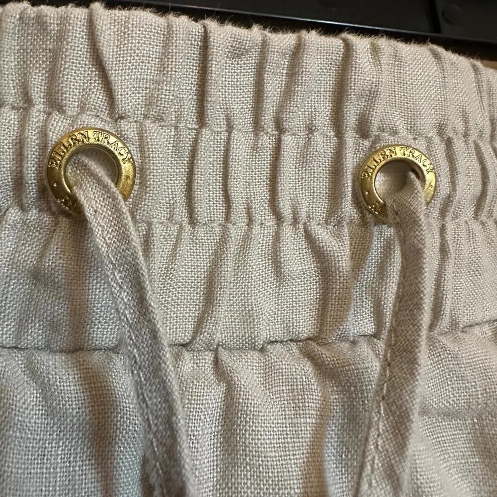 Company Ellen Tracy 100% Linen Skorts Beige Adjustable Waist Womens Small - Image 5