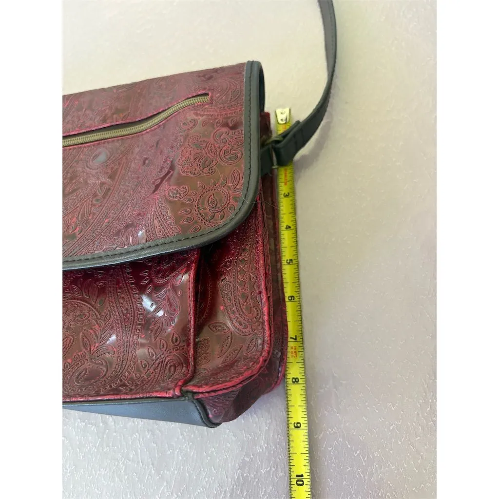 Relic Women's Burgundy Red Embossed Paisley Shoulder‎ Bag - Image 9