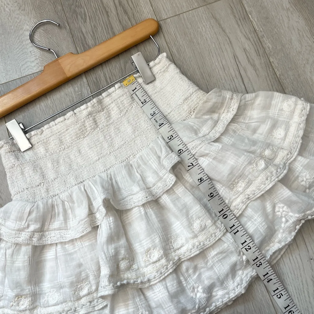 LoveShackFancy Mini Dress ruffle tiered womens White (xsmall) romantic cottage - Image 7