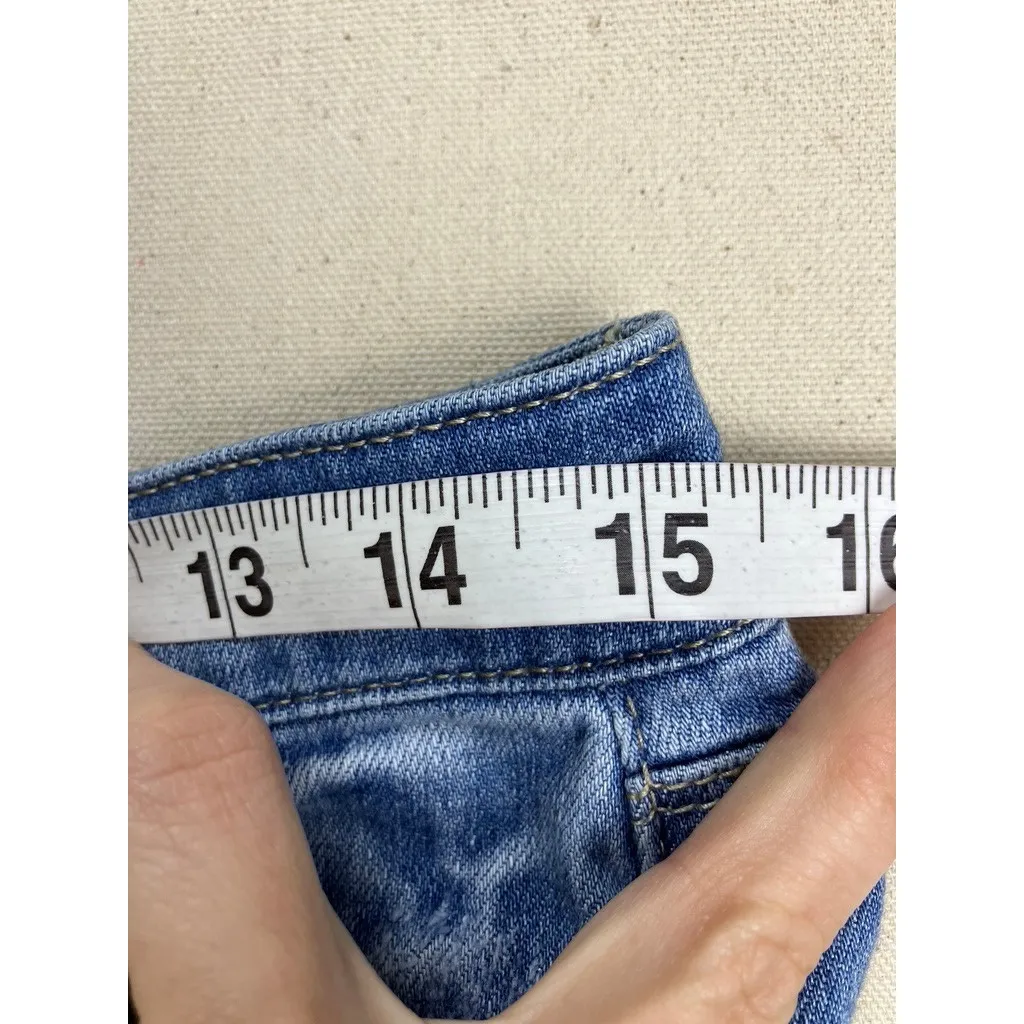 White House Black Market The Girlfriend Distressed Blue Jeans‎ Size 2 Low Rise - Image 11