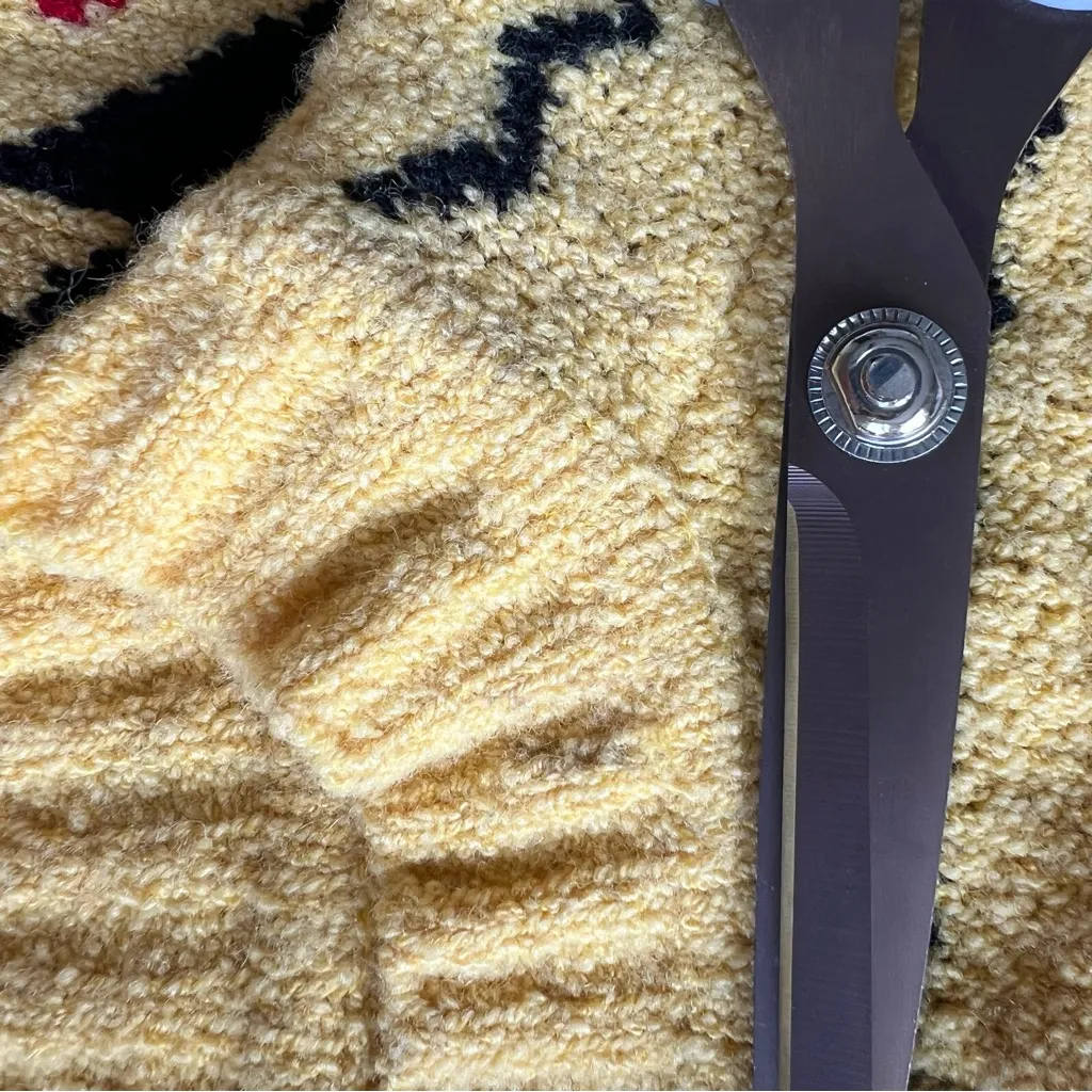 Vintage Casual Corner Wool Blend Fair Isle Sweater Womens Large Yellow Shirt Top - Image 4