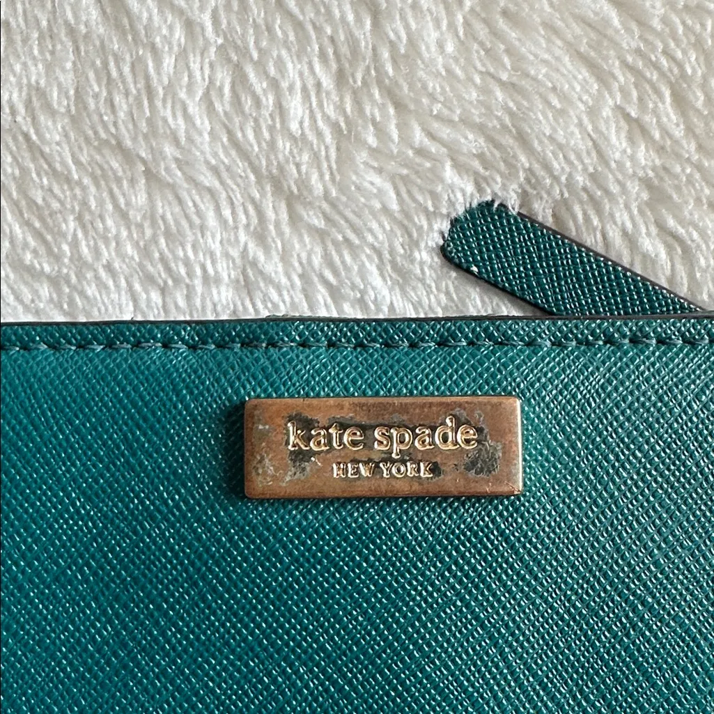 Kate Spade  Blue Green Wallet EUC - Image 5