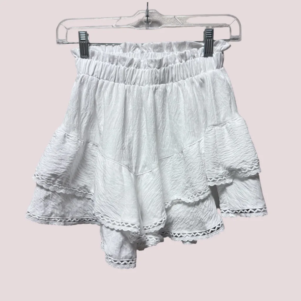 NWT Boho Ruffle High Waist Tiered Crochet Skort - Image 4