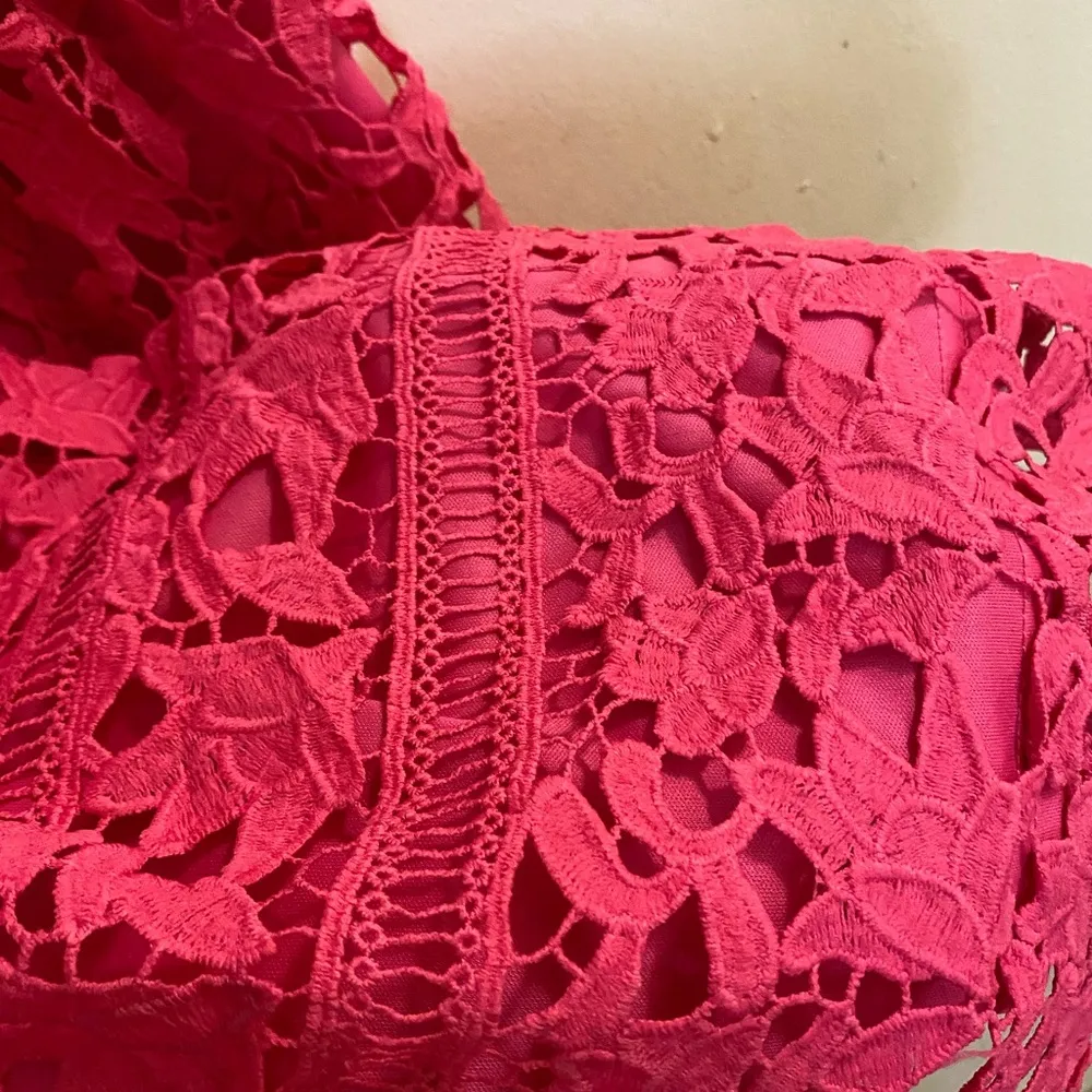 Shein Women’s Hot Pink Lace Mini Short Dress L Large Bust 36” Length 37” - Image 3