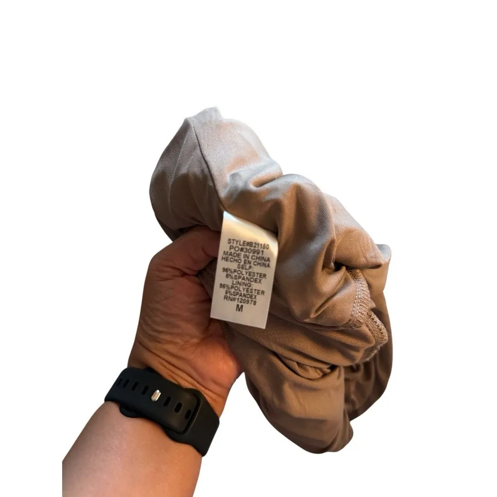 Entro Women’s Velvet Ruched V-Neck Halter Neck Bodysuit Brown Flower Size Medium - Image 7