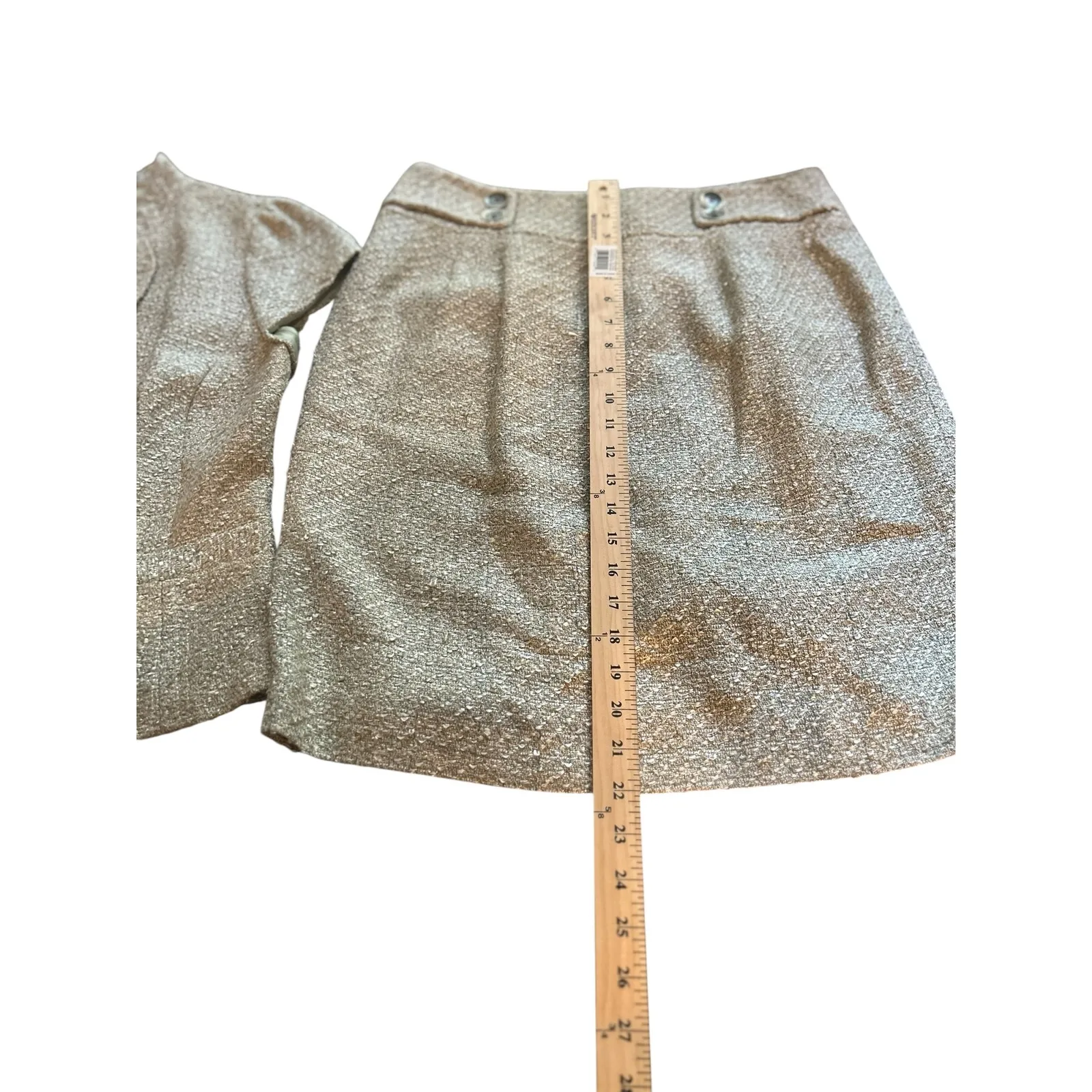 Classiques‎ Entier Skirt Suit Set Ruffle Jacket Metallic Gold Career - Image 6