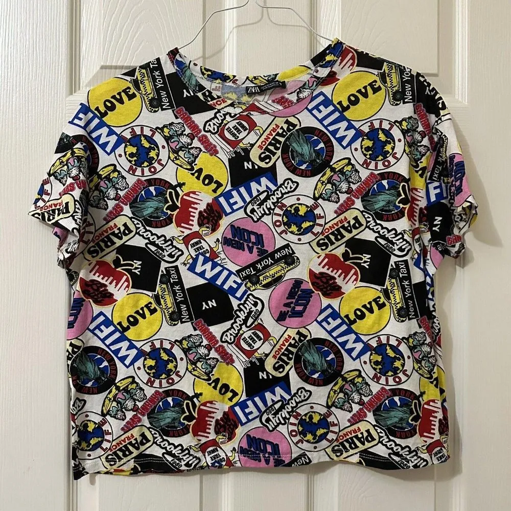 Women’s Zara Graphic New York Oversized Top Shirt Sz M Medium NWOT - Image 2