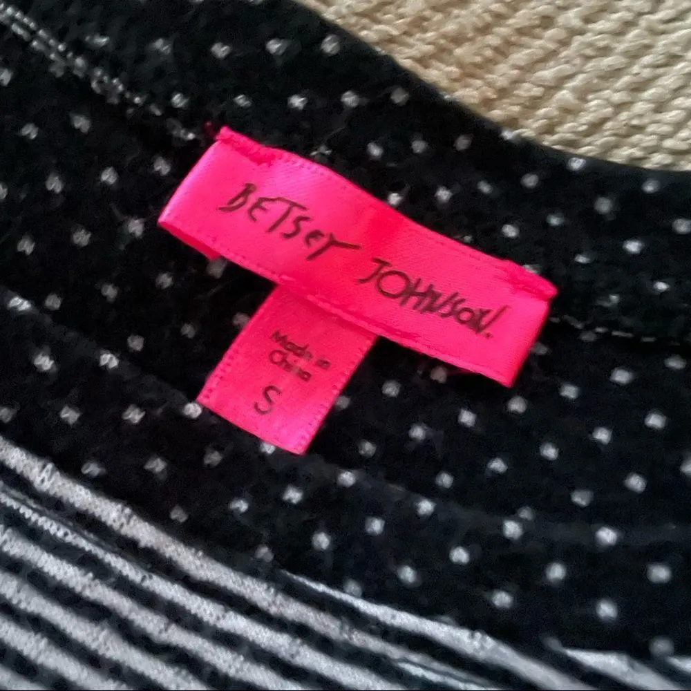 Betsey Johnson Cropped Stripe Polka Dot Top S - Image 6