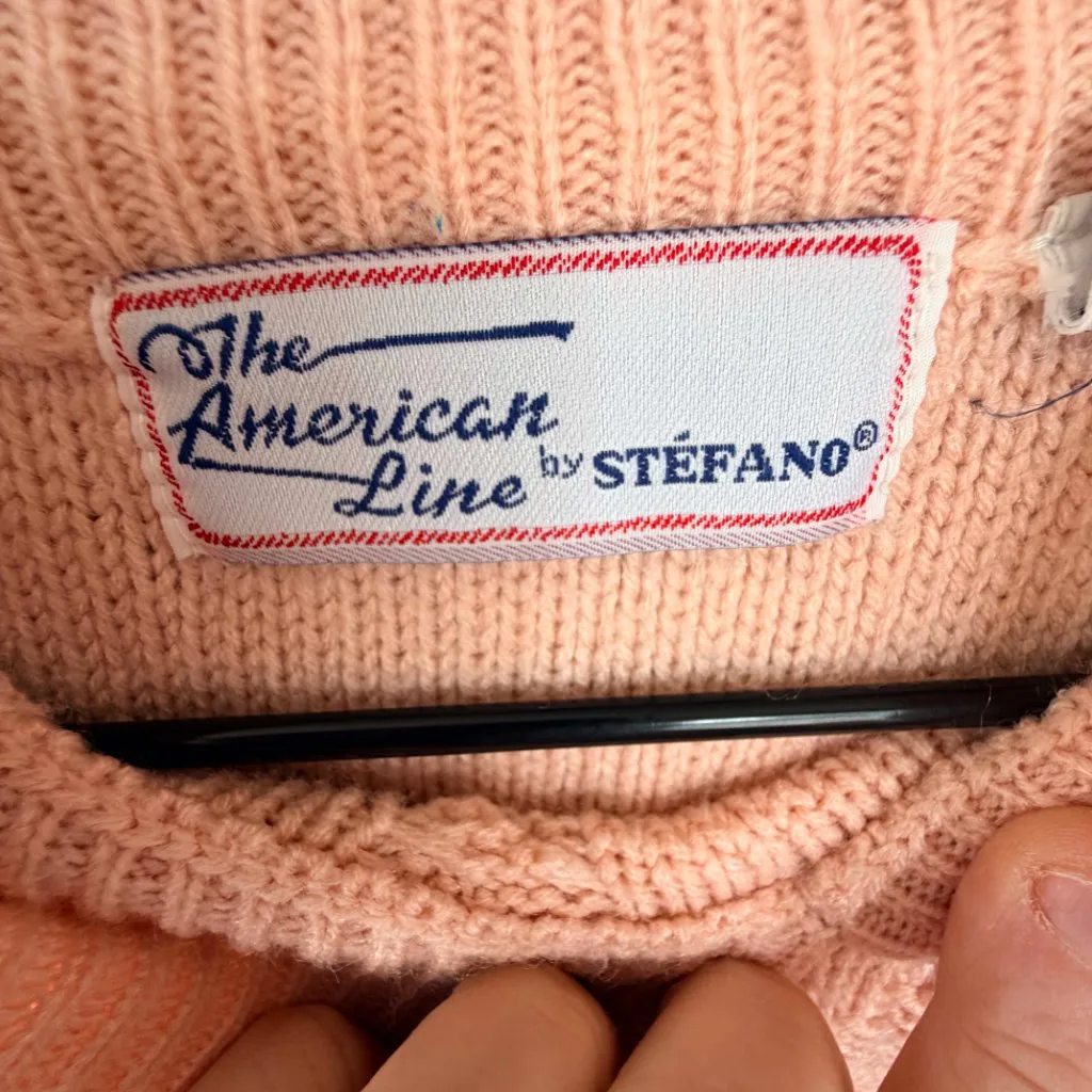 The American Line Stefano Vintage Pink Cable Knit Mock Neck Sweater Size M Size M - Image 4