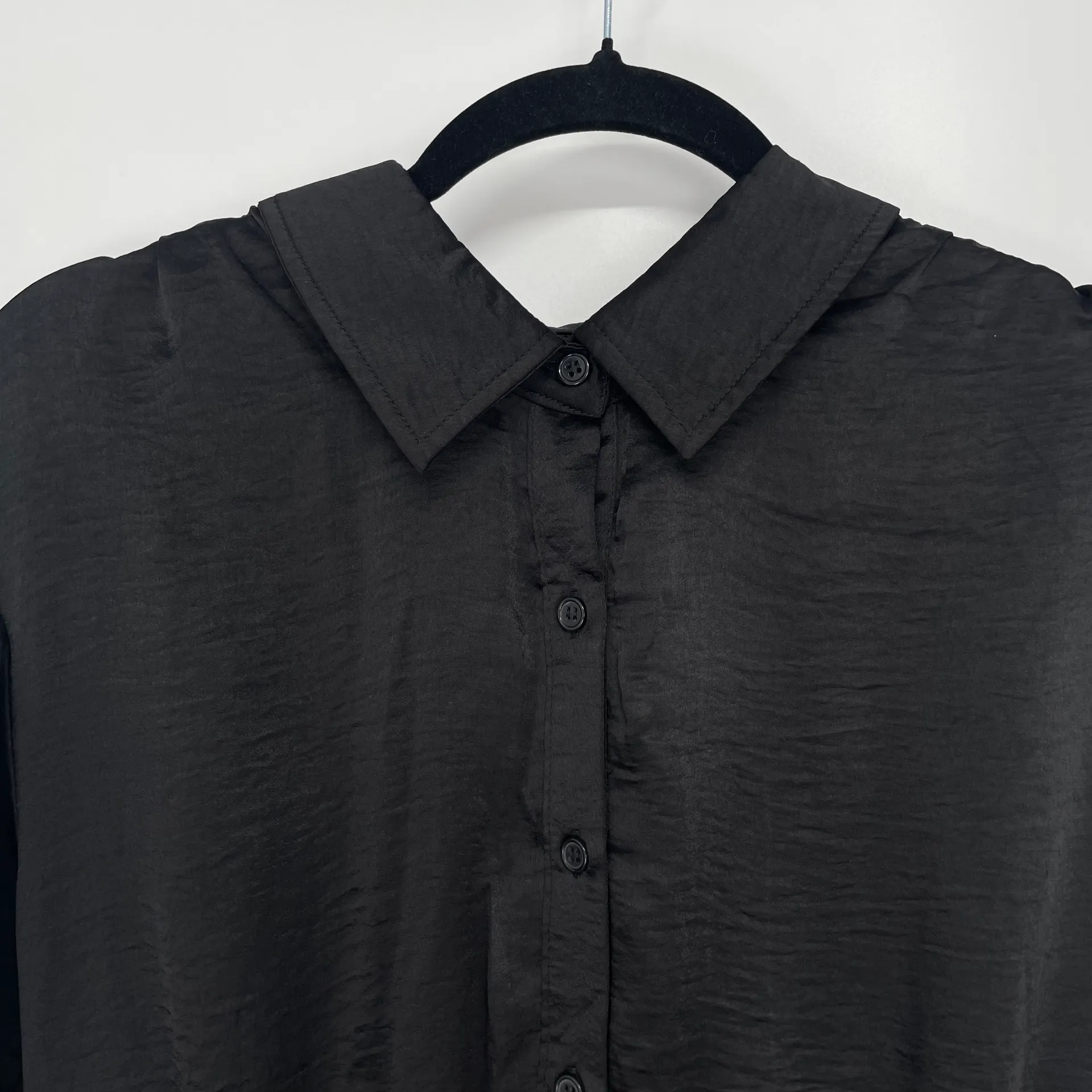 New Steve‎ Madden Womens Black Button-up Satin Gothic Knee Length Dress Small - Image 6