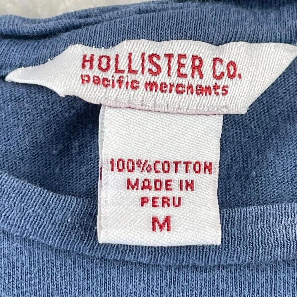 Vintage Hollister Y2K Top Tee Womens M Flavor Of The Week Blue Short Sleeve 2000 - Image 4