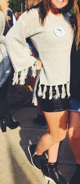 Lulus Black And Grey Sweater  - Image 3