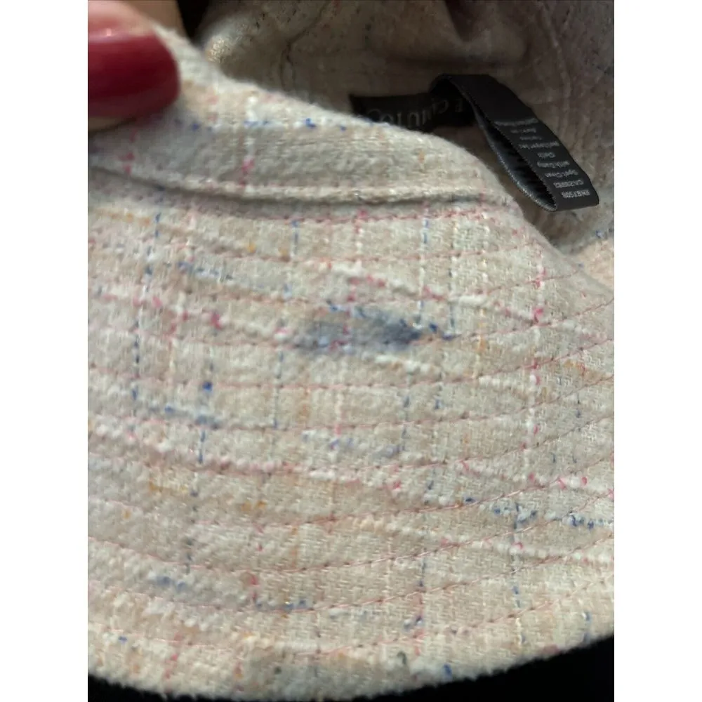 Vince Camuto Women's Brown Velvet Reversible Plaid‎ Bucket Hat One Size - Image 7