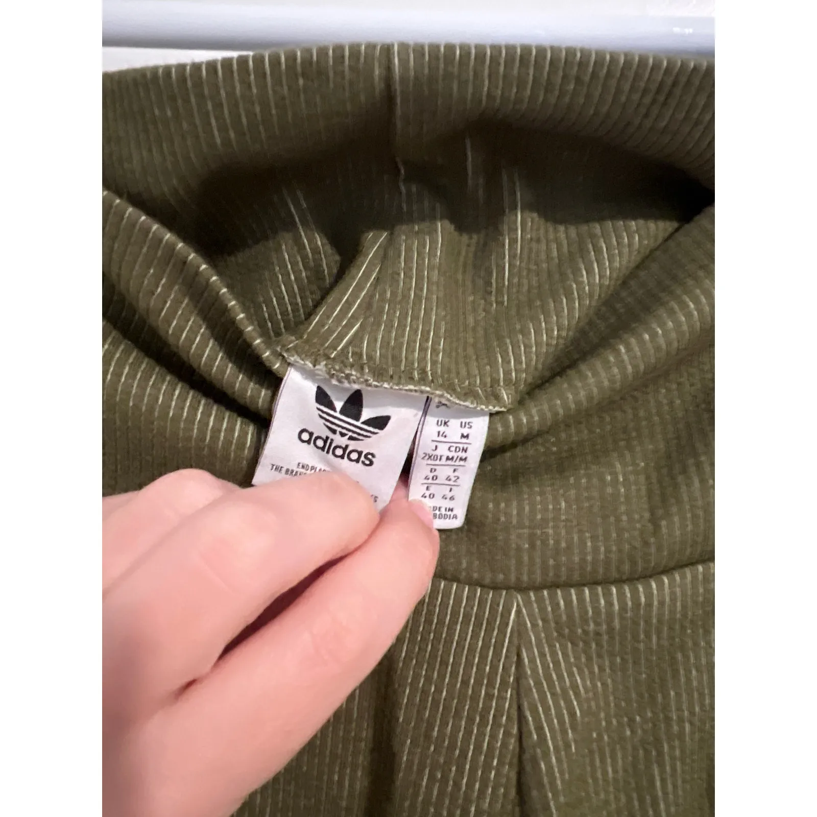 Adidas Women's 2 Colored Rib Short Tights-Leggings-Focus Olive-Size Medium - Image 4