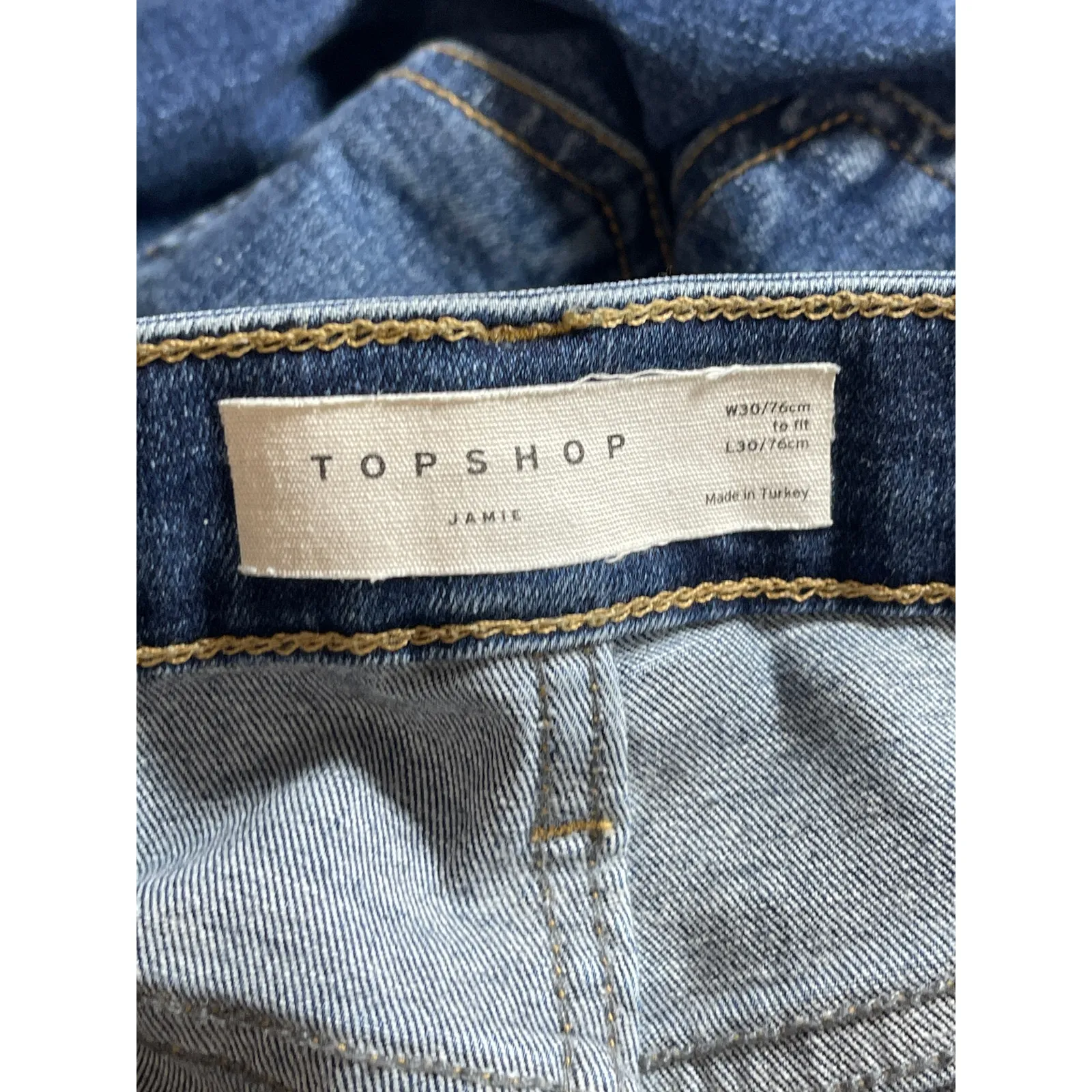 Topshop Jamie Women's Blue High Waisted Slim Fit Skinny Denim Jeans Pants Size 8 - Image 3