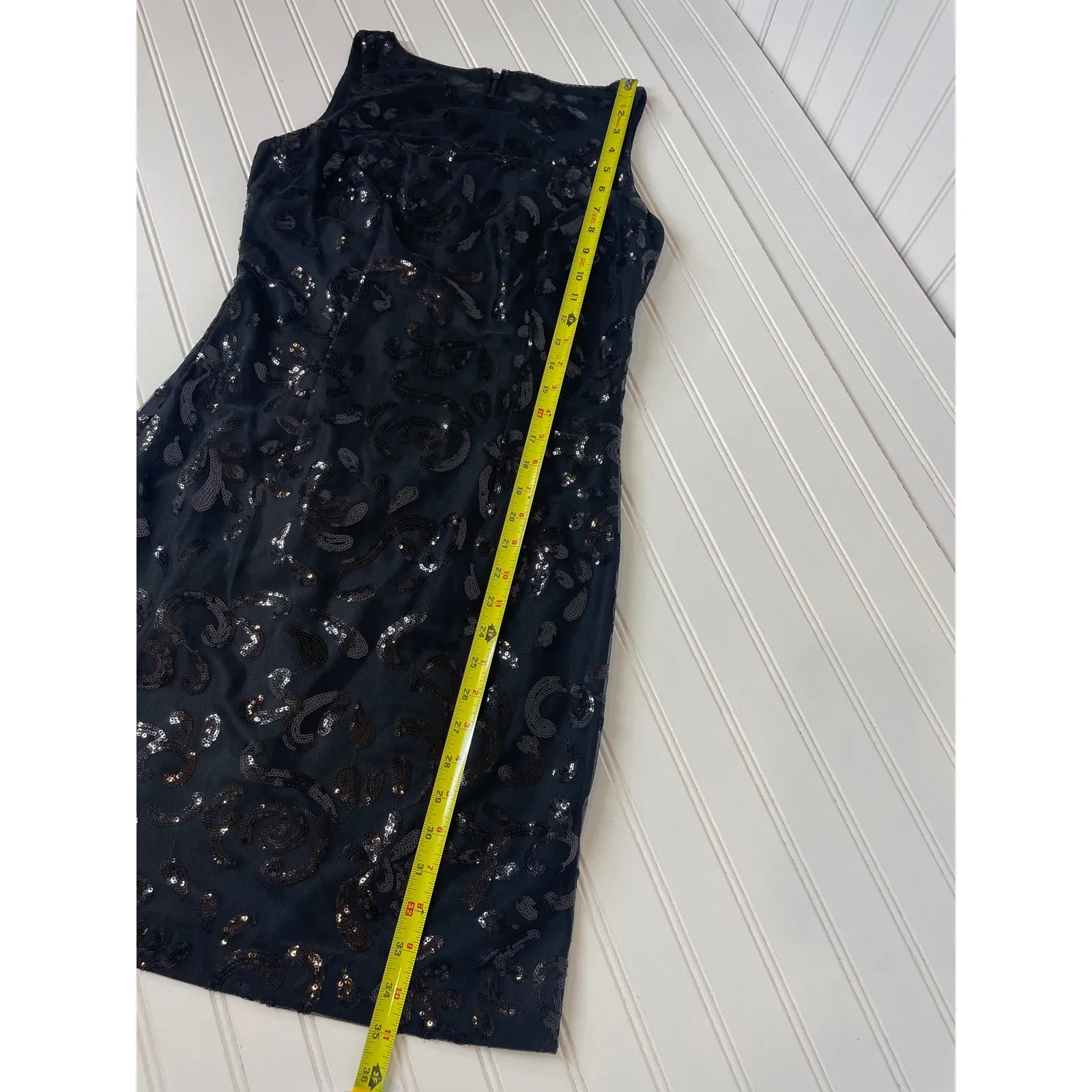 American Living Womens Black Sequined Party Dress Cocktail Sleeveless Mini Sz 2 - Image 4