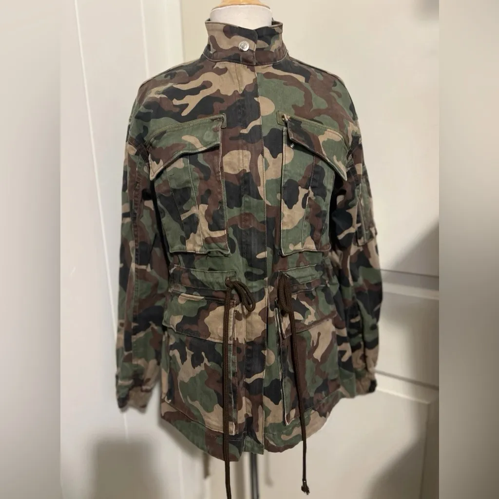 VERONICA BEARD $450 Sumner Anorak Camo Jacket Coat Utility Military Green - Image 4