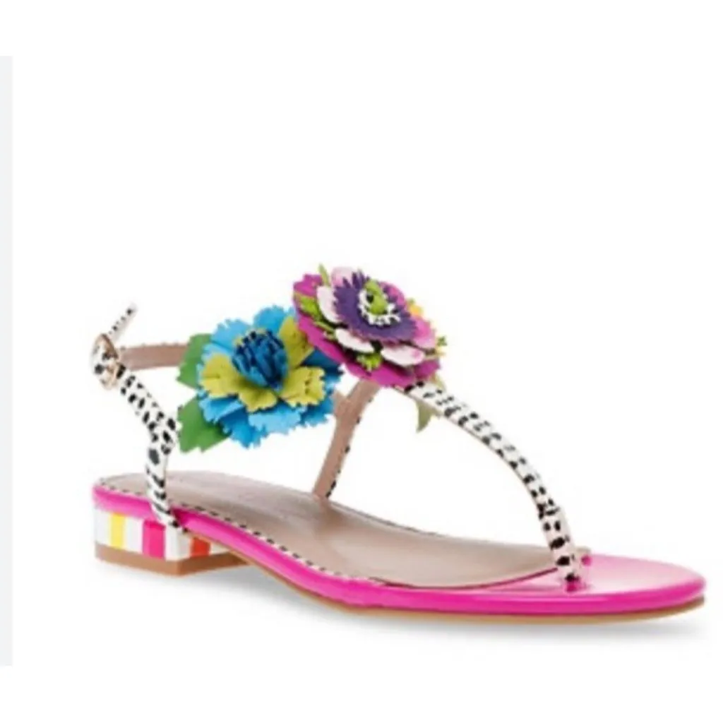 *Betsey Johnson Angie Flower T-Strap Sandal Womens 7.5 Whimsical Romantic Girly - Image 2